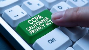 computer keyboard with green key that says CCPA California Privacy Act.